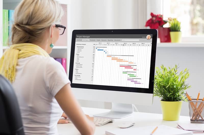 Project management software in use