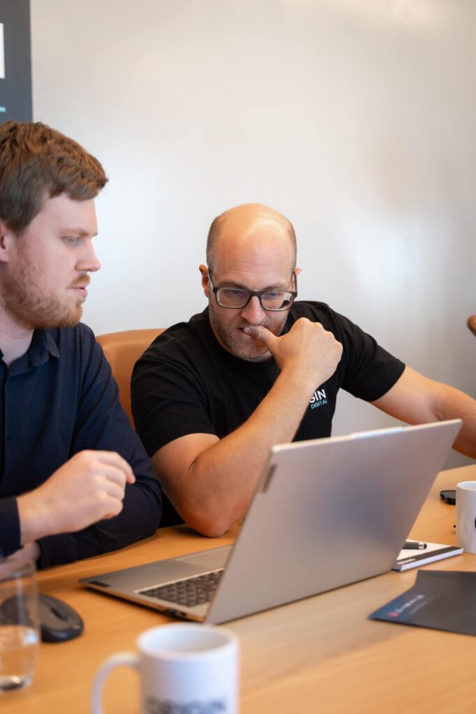 Infrastructure services team reviewing project